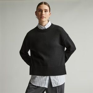 Everlane Organic Cotton Crewneck Sweater in Black